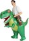 GOOSH Inflatable Dinosaur Ride-on Green Dino Halloween Costume for Kids and Adults